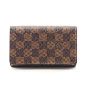 Louis Vuitton Portefeuille Wallet Tresor Damier Ebene Brown Bifold Canvas